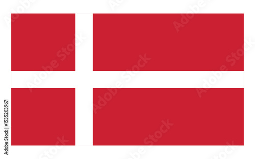 Denmark Flag Icon – Official National Flag of Denmark in Flat Vector Style with Standard Colors and Proportions.
