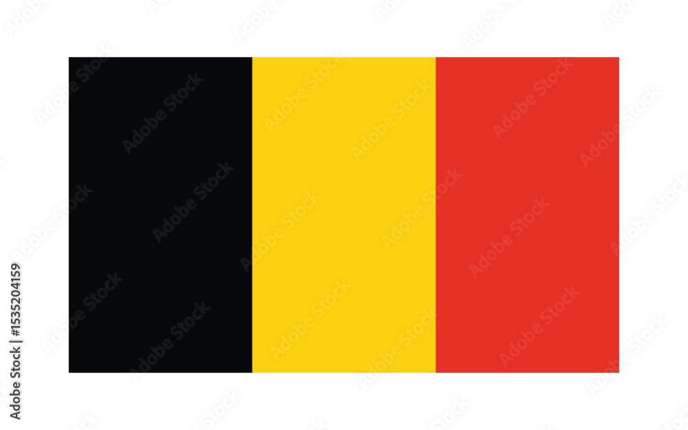 Fototapeta premium Flag icon of Belgium. Belgium Official National Flag. Flat Digital Vector Illustration of Belgium Flag and National Emblem. Rectangular Belgium Flag Icon – Standard Size and Colors.