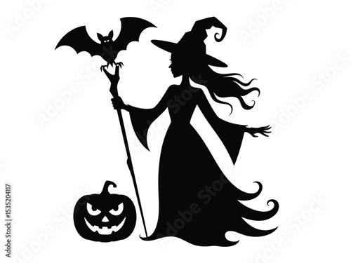 Halloween Silhouettes Vector Pack: Spooky Houses, Witches and Ghosts
