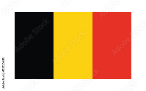 Flag icon of  Belgium.  Belgium Official National Flag. Flat Digital Vector Illustration of  Belgium Flag and National Emblem. Rectangular  Belgium Flag Icon – Standard Size and Colors.
