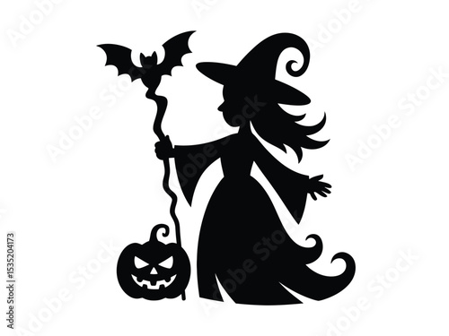 Halloween Silhouettes Vector Pack: Spooky Houses, Witches and Ghosts