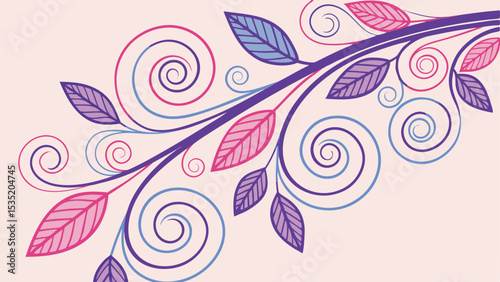 Elegant floral design with twirls and leaves in a decorative abstract composition