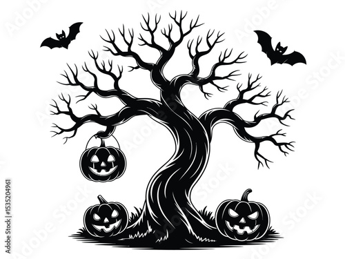 Halloween Silhouettes Vector Pack: Spooky Houses, Witches and Ghosts