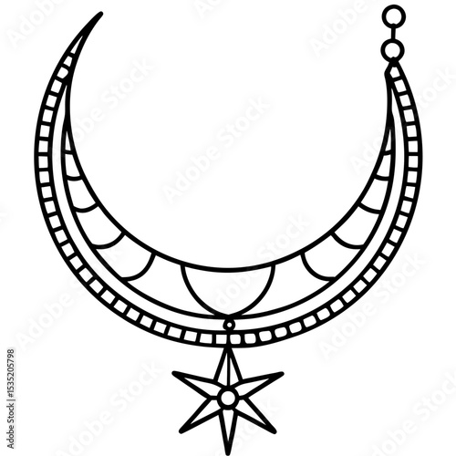 Mystic Moon Pendant Outline