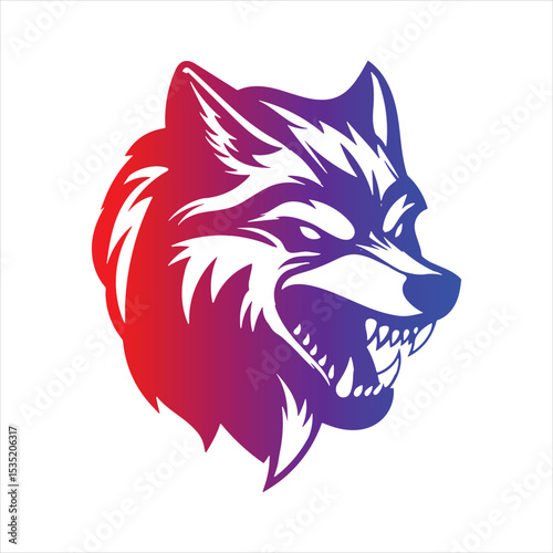 wolf head vector design