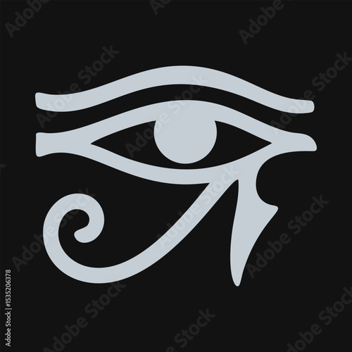 Silver Black Eye of Horus Symbol