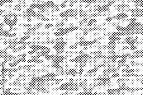 Abstract halftone background. Military camouflage effect dot seamless pattern texture. Dotted background as design element.
