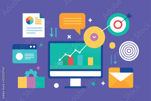 Cryptocurrency & Blockchain Business Concept, Bitcoin Wallet, Tech Vector Art