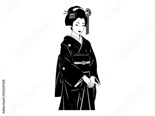 Japanese Geisha in kimono