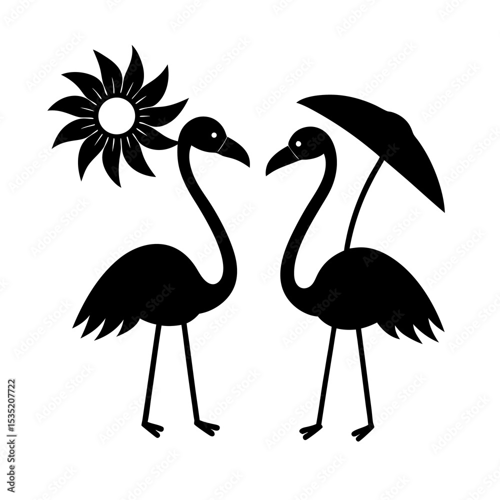 Naklejka premium set of flamingo