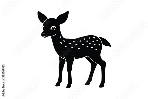 Adorable deer fawn with tiny spots vector art illustration