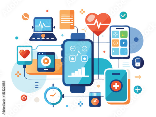 Digital Mobile Trends Analysis. smartphone displaying analytics data
