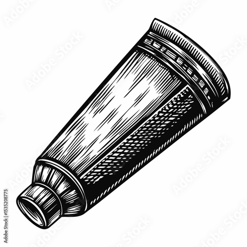 Shaving cream tube mockup with vintage design. Detailed illustration of shaving cream tube for barbershop branding.