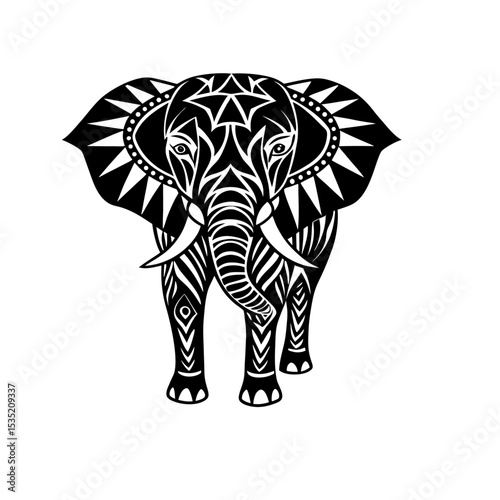 black and white elephant