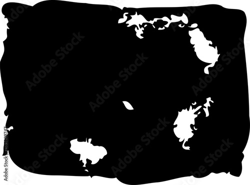 Abstract black rectangular stamp brush. Paint bold brush stroke, hand drawn thick grunge rectangle shape. Black ink brush stroke and banner. 