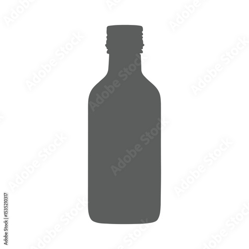 Silhouette of a simple bottle for alcoholic beverages or other liquid containers