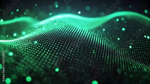 Abstract futuristic green digital pattern, illustrating a dark technological matrix