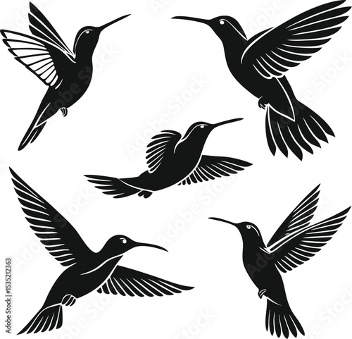 dark silhouette birds flying, monochrome minimalist bird illustration, vector graphic design birds, stark black and white bird silhouette art

