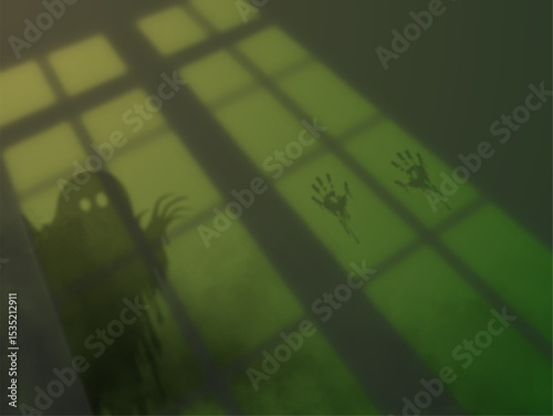 Empty room with shadow of ghost 