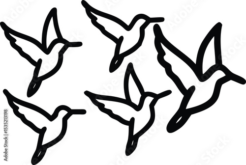 dark silhouette birds flying, monochrome minimalist bird illustration, vector graphic design birds, stark black and white bird silhouette art
