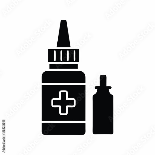 Nasal spray icon vector silhouette illustration isolated on white background