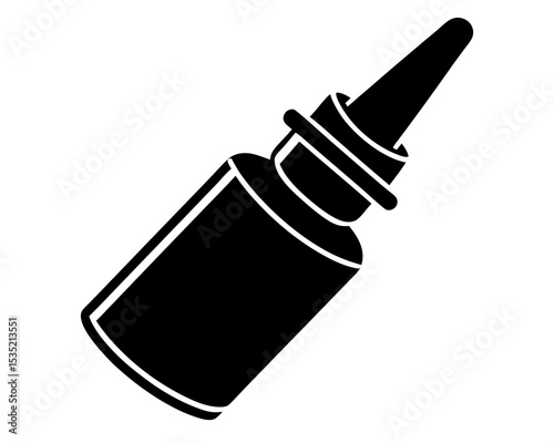 Nasal spray vector silhouette illustration isolated on white background