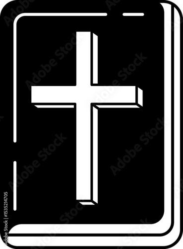 black and white illustration of a bible