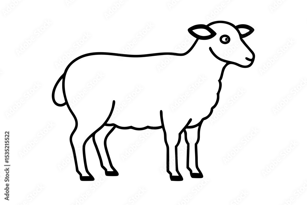 Obraz premium Sheep icon vector silhouette illustration isolated on white background