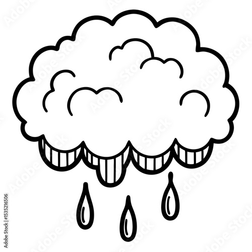 Minimalist Grief Cloud Line Art Vector