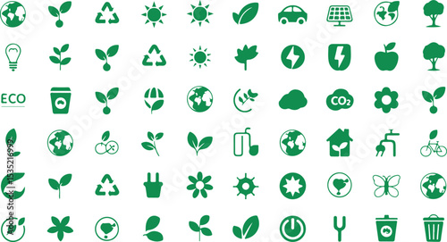 Insightful ESG Icon Set Eco Art Minimalist Hands and Gear Design Sustainable Business Illustration
