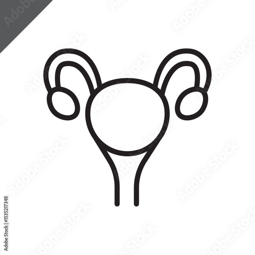 Ovary linear icon. Human body / Reproductive / Internal organ / Anatomy. Sign for presentations, scientific medical works, advertisements, apps, projects, medicine, health.Flat vector.Editable stroke.