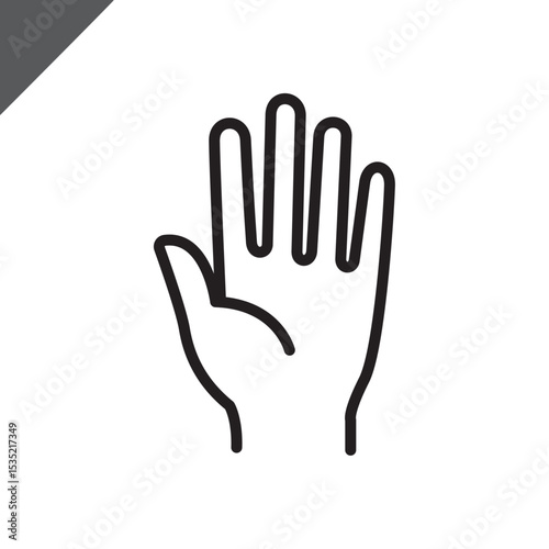 Hand linear icon. Human Sensory Organ / Anatomy / Touch. Sign for presentations, scientific medical works, apps, projects, medicine, health. Editable stroke. Vector flat illustration.