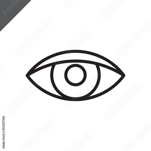 Eye linear icon. Human Sensory Organ / Anatomy / Vision / Eyesight. Sign for presentations, scientific medical works, apps, projects, medicine, health. Editable stroke. Vector flat illustration.