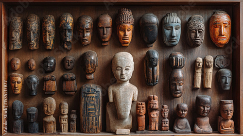 old wooden masks