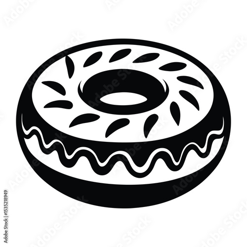 Doughnut Food Silhouette, donut isolated on white background, donuts icon, 
