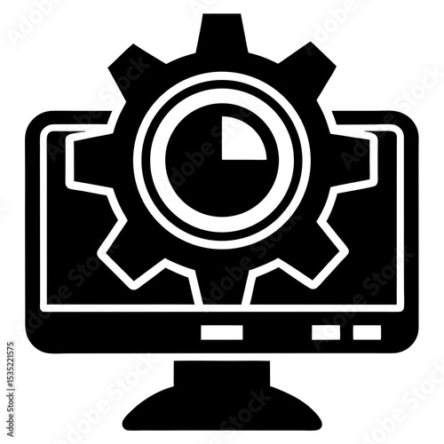 Computer system update vector silhouette illustration isolated on white background
