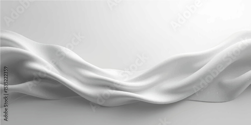 Abstract soft  grey gradient abstract background with flowing curves and grain texture.