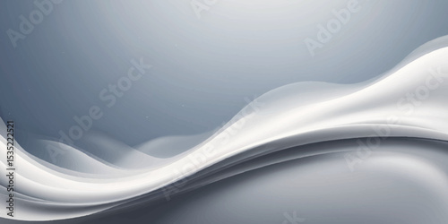 Abstract blue background with dynamic white waves, a futuristic design illustrating a soft, flowing digital concept