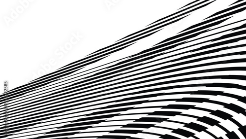 Vector abstract geometric seamless pattern with wave fading lines, tracks, halftone stripes. Extreme sport style illustration, urban art. Trendy monochrome graphic texture. Stylish sports pattern