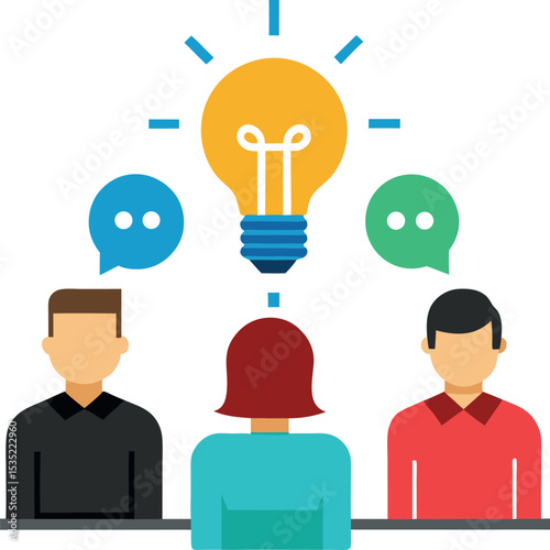 Office Team Members Engaging in Brainstorming Session