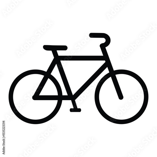 Minimal Bicycle Icon Black Outline Symbol for Transportation and Cycling Concept Design