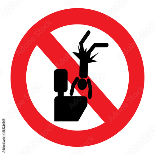 Forbidden sign in the restroom. What you can't do in a public restroom. Illustration of the symbol of prohibition, you can not stand on the toilet with your feet, forbidden for men and women
