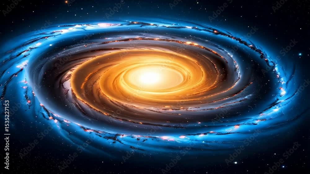 Magnificent spiral galaxy illustration displaying swirling arms and a brilliant center nucleus within a vast universe backdrop Magnificent spiral galaxy illustration displaying swirling arms and a brilliant center nucleus within a vast universe backdrop