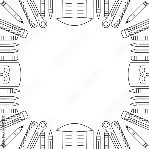 back to school line art
