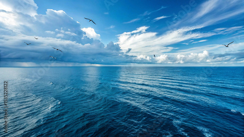 sea and sky with clouds