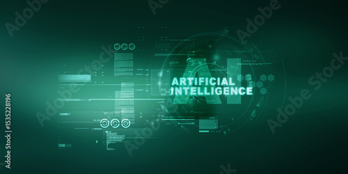 2d illustration Artificial Intelligence (AI) concept