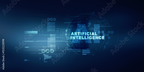 2d illustration Artificial Intelligence (AI) concept