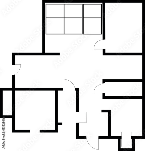 simple architectural floor plan layout vector