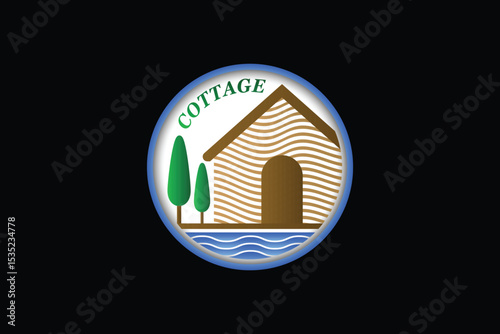 Cottage logo. Home logo. House logo.