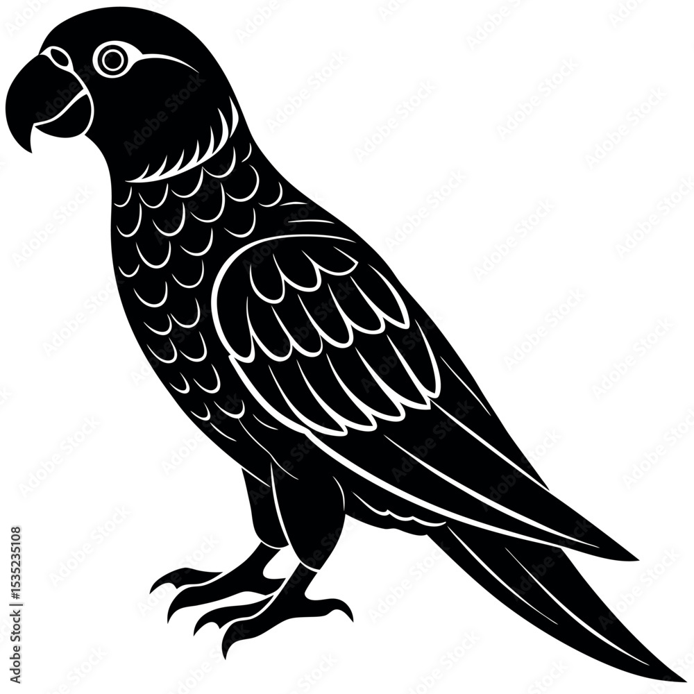 Fototapeta premium Simple Parrot silhouette vector illustration.